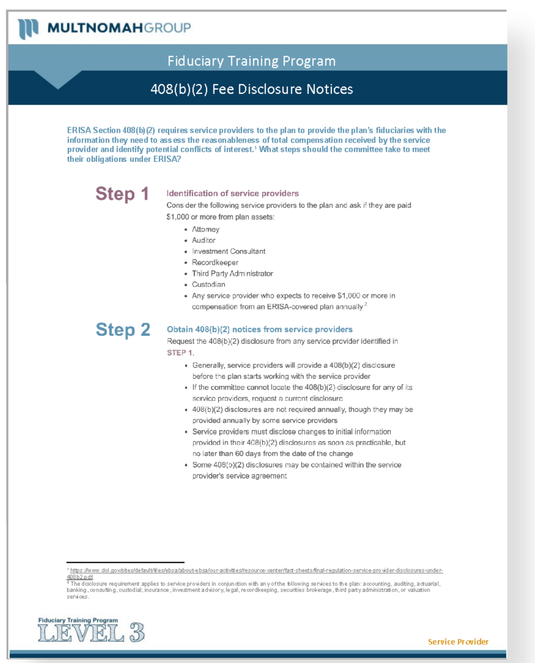 Understanding 408(b)(2) Disclosures